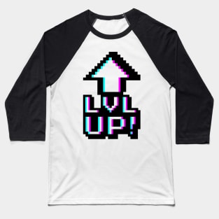 Level Up Retro Pixel Arrow Gamer Geek Design Baseball T-Shirt